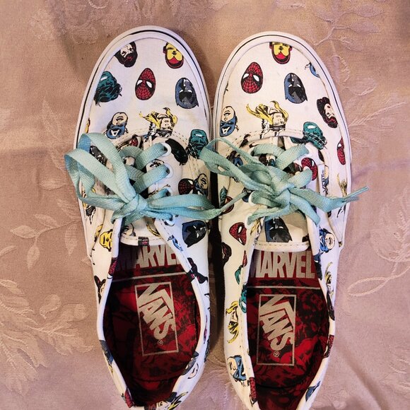 Vans Marvel x Authentic Avengers Off White Canvas Shoes, M 6, W 7.5, Used - Picture 1 of 16